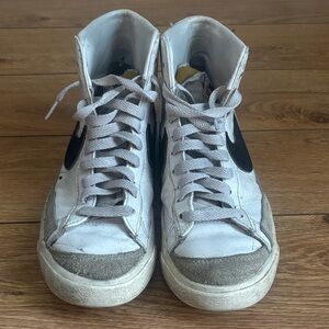 Nike White and Gray Mid Blazers